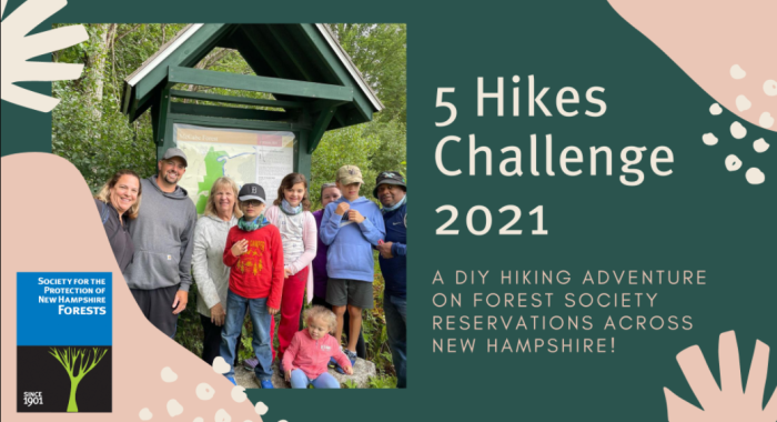 A family poses during 5 Hikes Challenge.