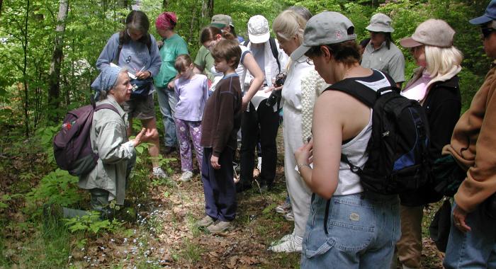 Volunteer Tanya Tellman leads a tour on Wildflower Day In Bethlehem in 2004.