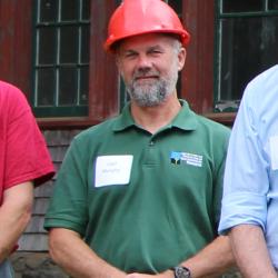 Carl Murphy in a hardhat outside The Rocks.