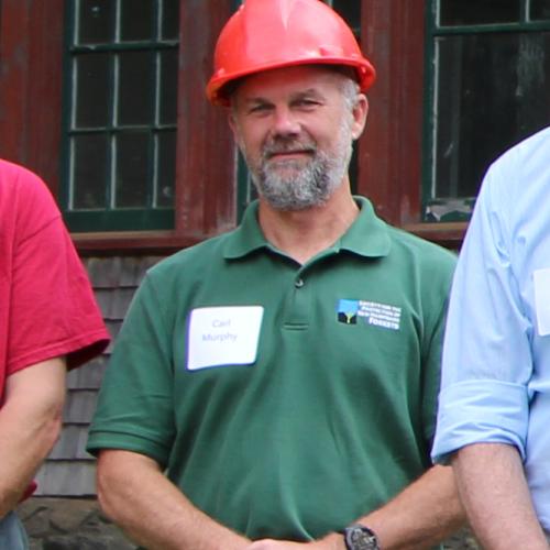 Carl Murphy in a hardhat outside The Rocks.