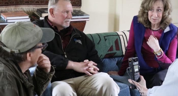 Chris, Dave, and Sy talk about animals during their visit.
