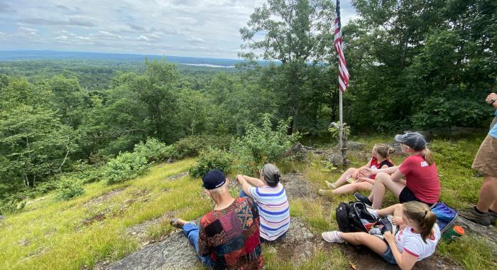 Hikers enjoyin g the view from Chesley Mountain