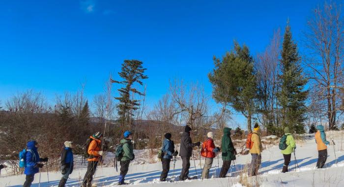 Snowshoers at The Rocks