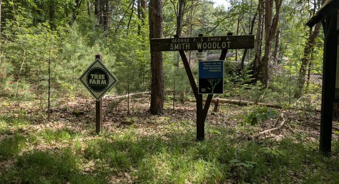 George Smith Woodlot property sign