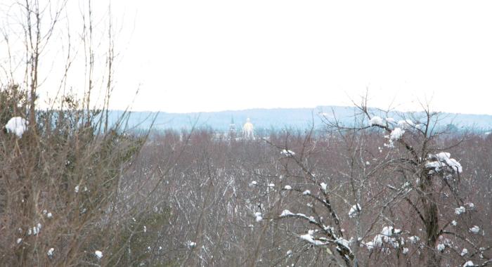 A view of the state capitol from the Conservation Center in Concord.