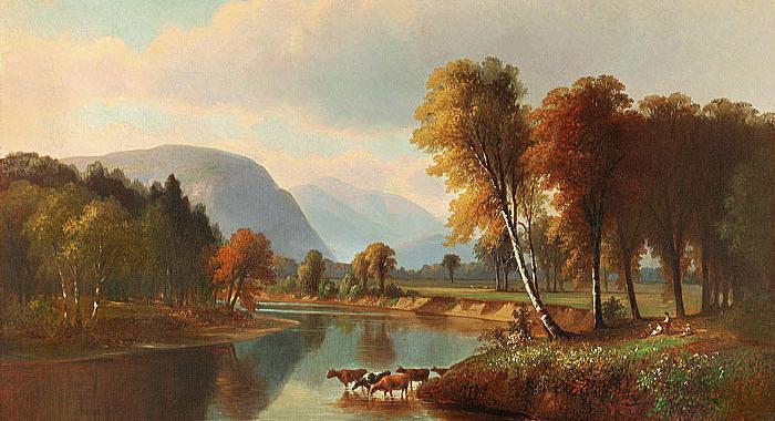 A painting of the Saco River in North Conway featured in Mansfield's book.