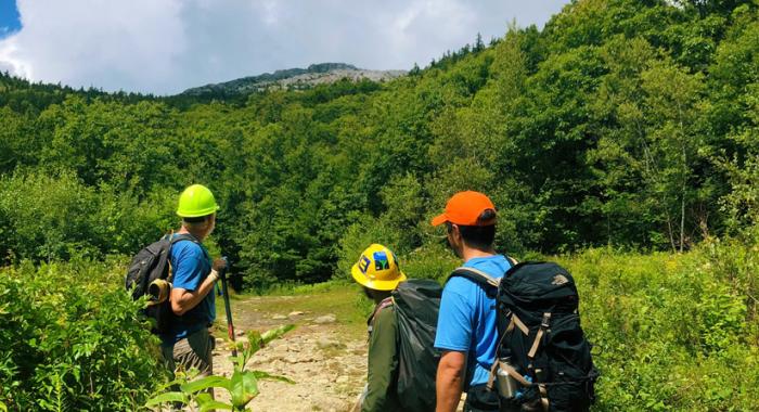 Looking back at the Mount Monadnock Summit after another successful Monadnock Trails Week