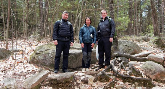 A group of hikers from Nashua and Dunbarton volunteered to pick up trash along the trail.