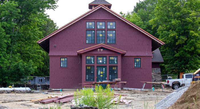 A view toward a cupola that was retained on the Carriage Barn.