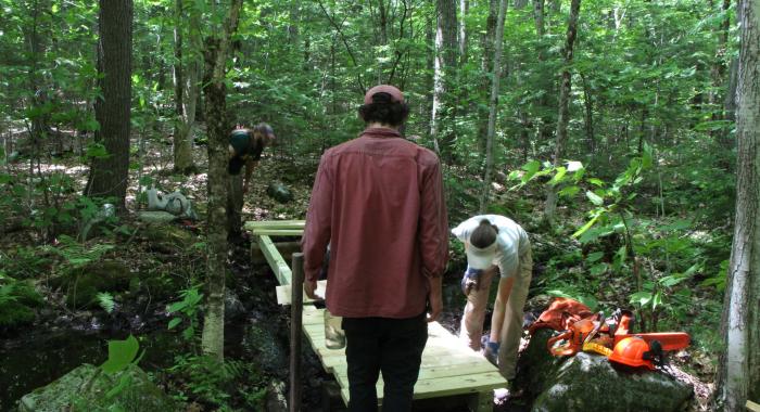 construction of trail bridge