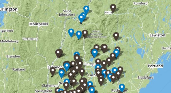 Map and guide to forest reservations in New Hampshire