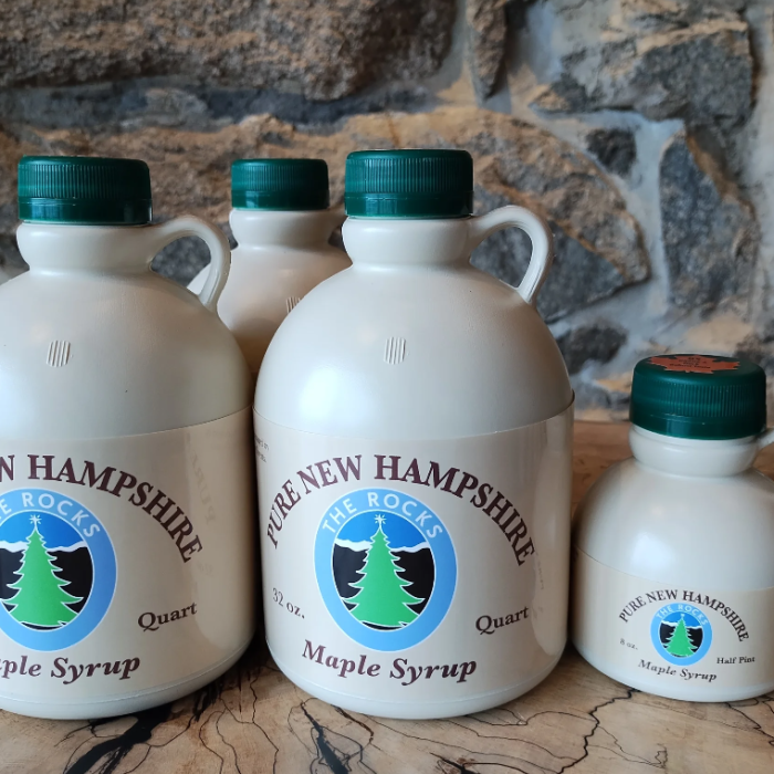 Maple syrup on display.