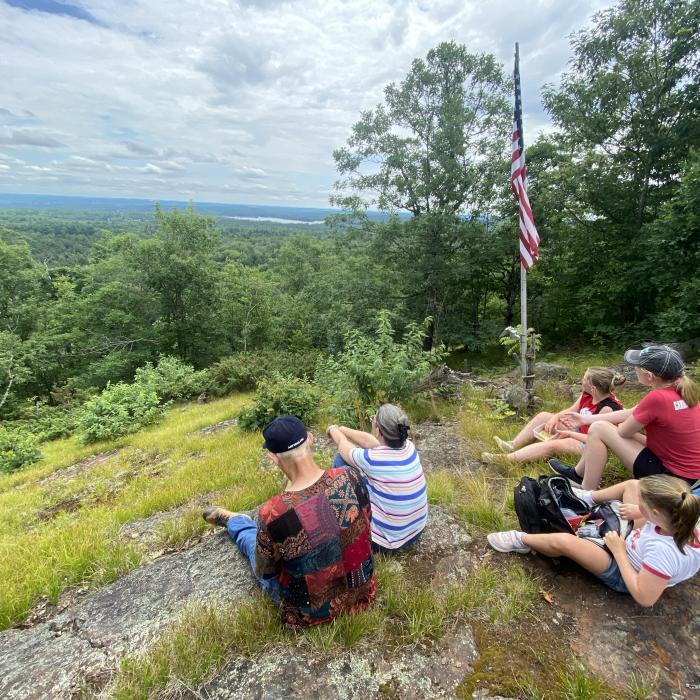 Hikers enjoyin g the view from Chesley Mountain