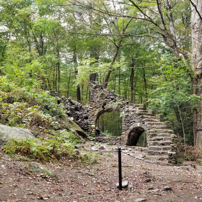 Madame Sherri staircase ruins with barrier chains