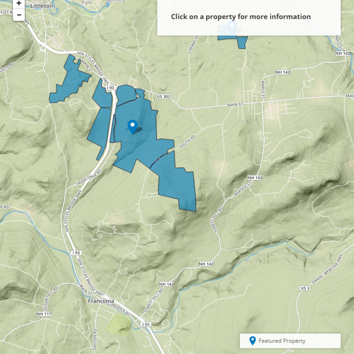 A map of The Rocks reservation.