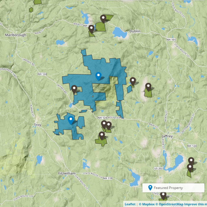 A map of the reservation within the larger region.