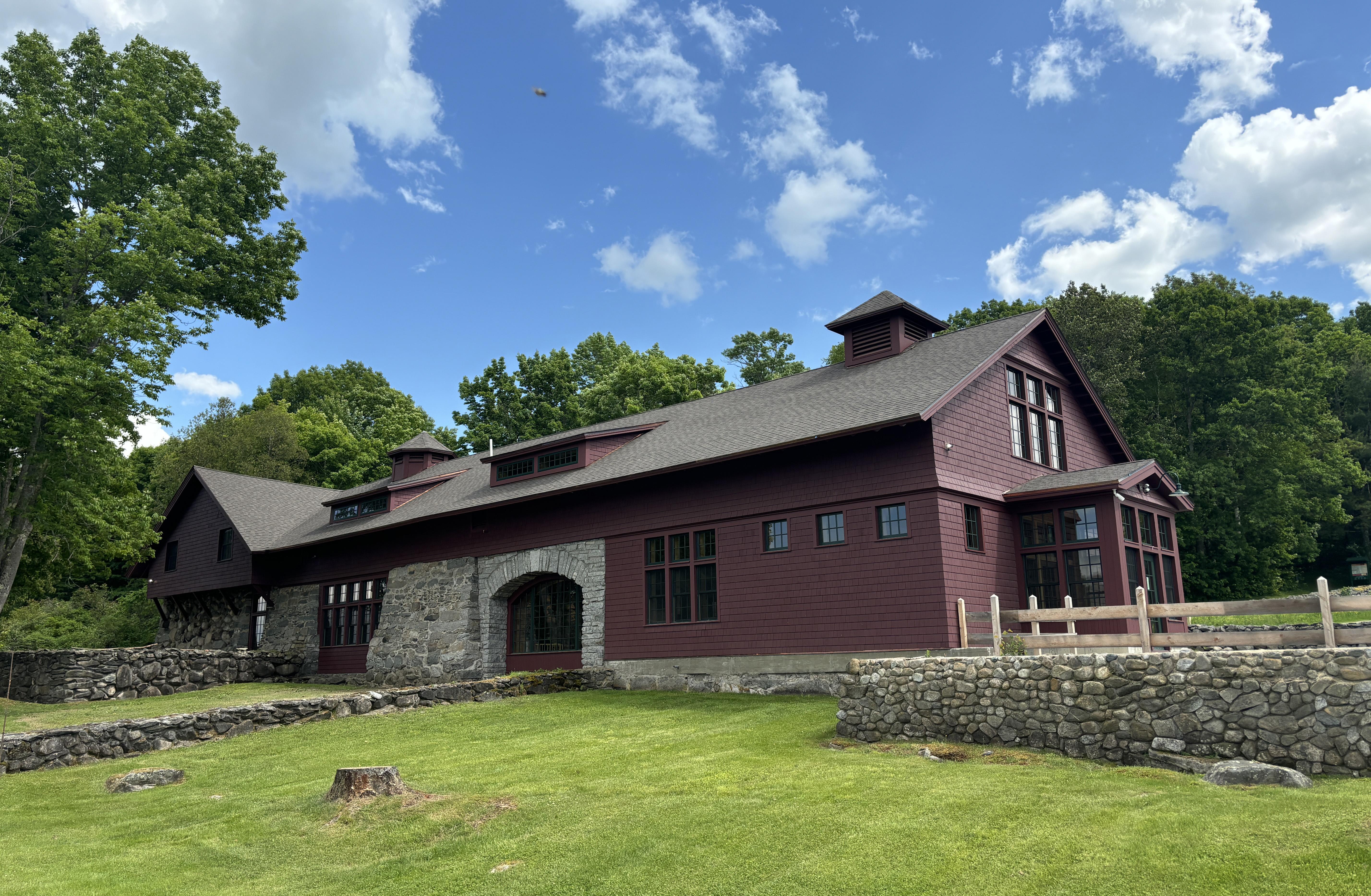 The restored Carriage Barn in spring.