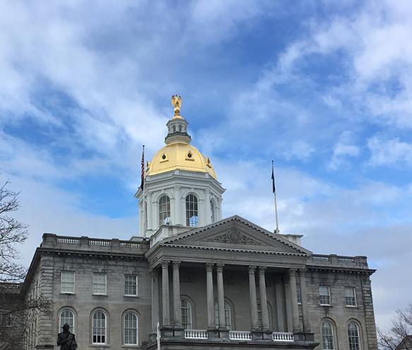 The capitol dome in Concord.