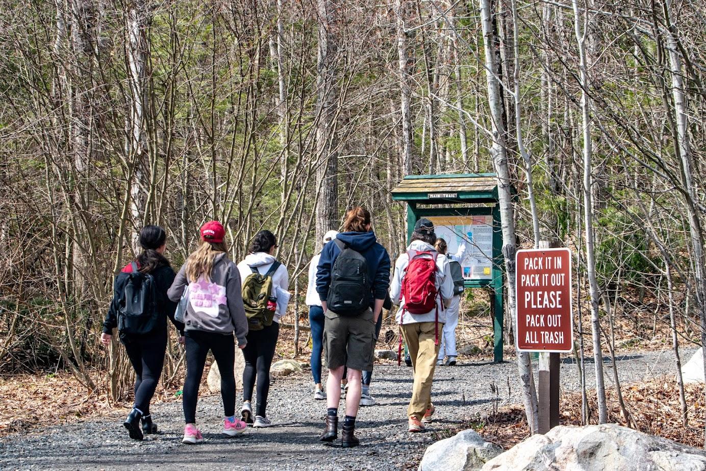 Hikers begin their visit at Mt. Major