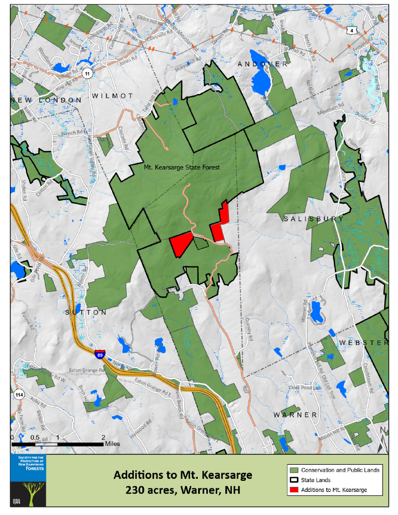 Map of Mt Kearsarge Summit