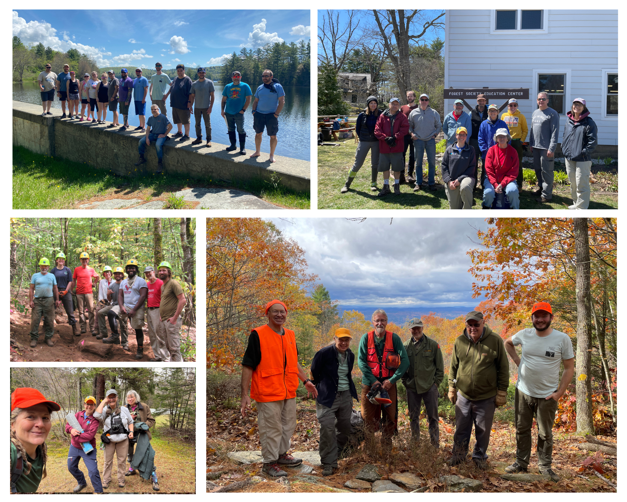 Volunteer Crews group photos from 2025 workdays.