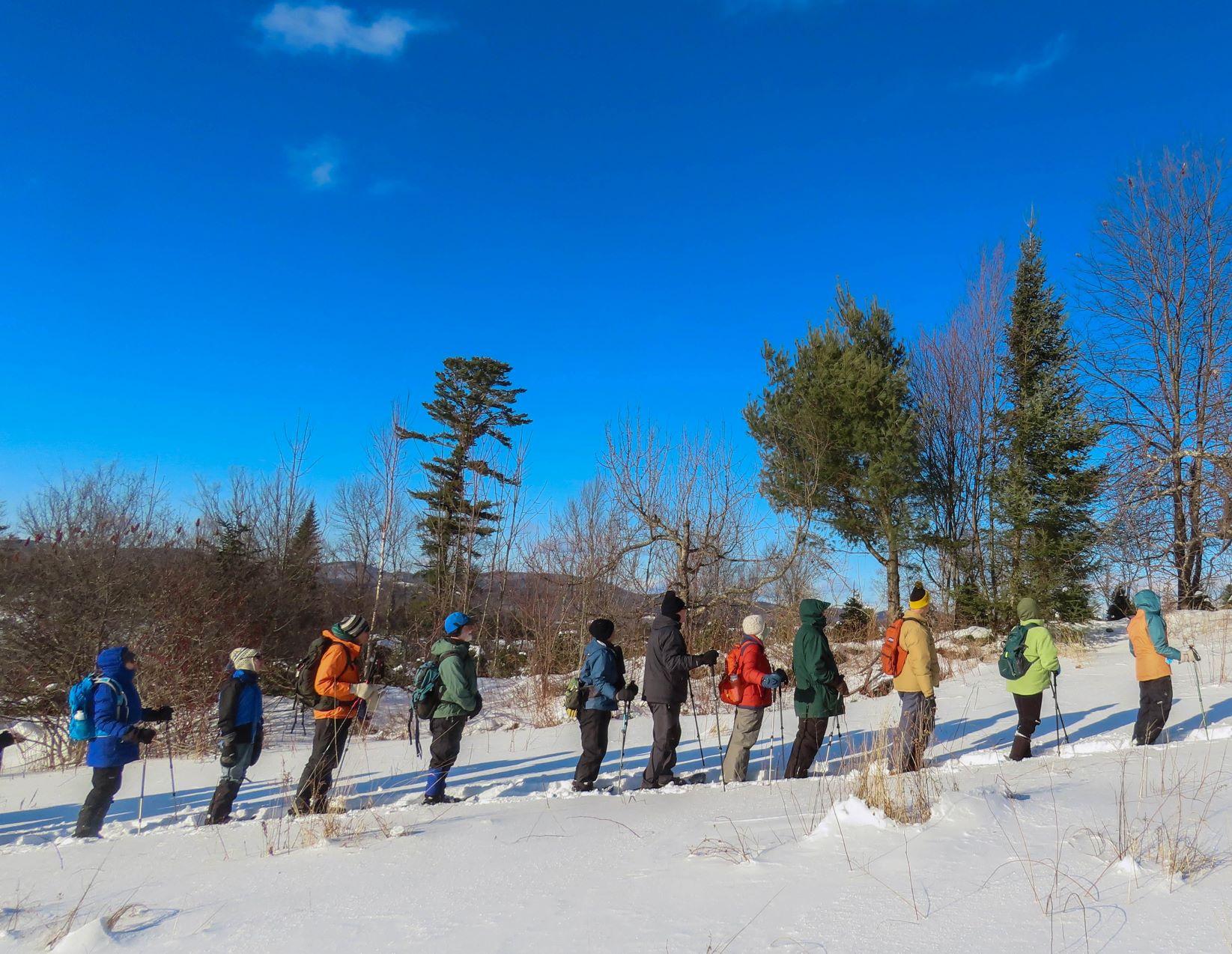 Snowshoers at The Rocks