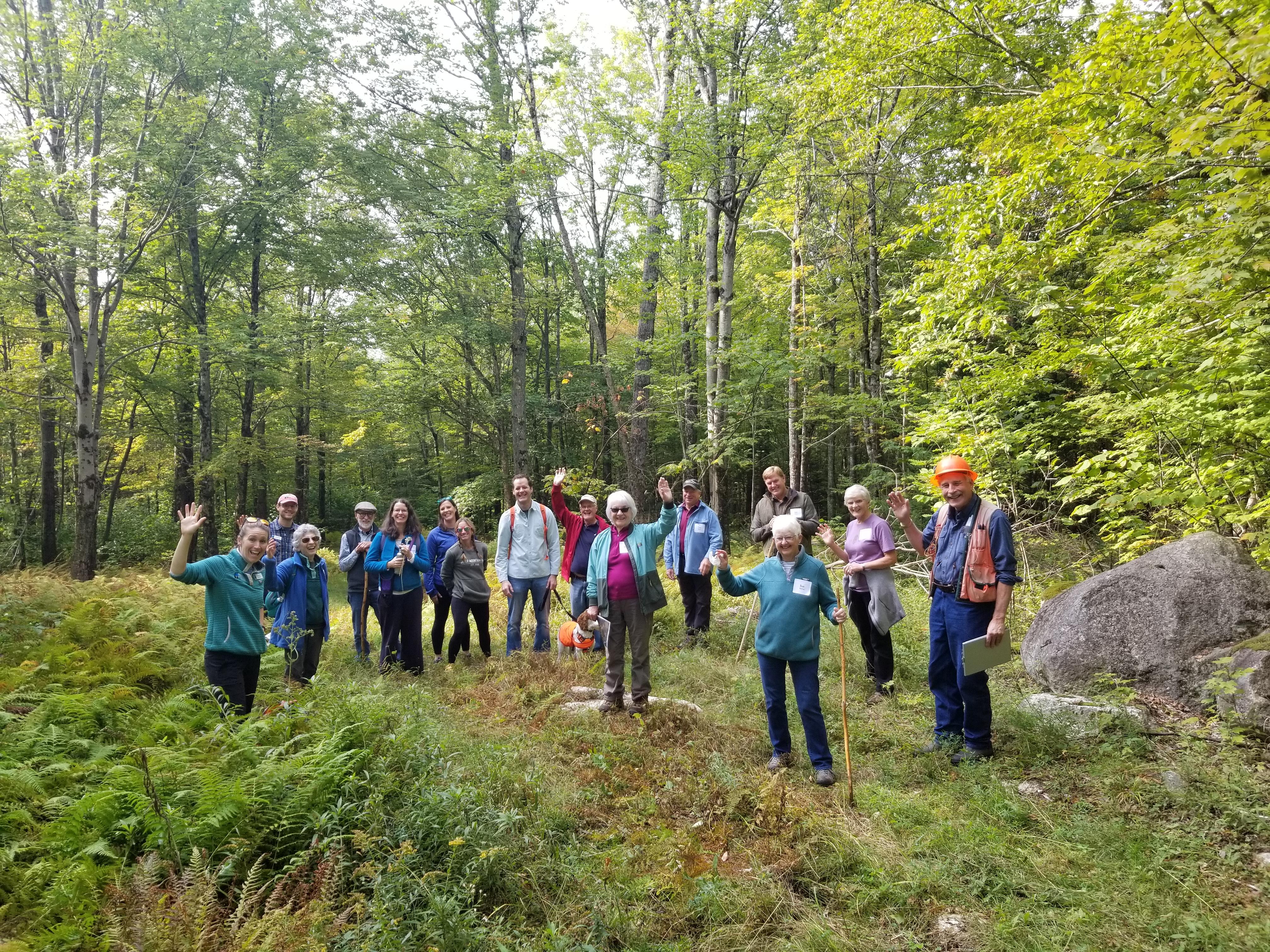 The field trip attendees pose at Underhill Acres.