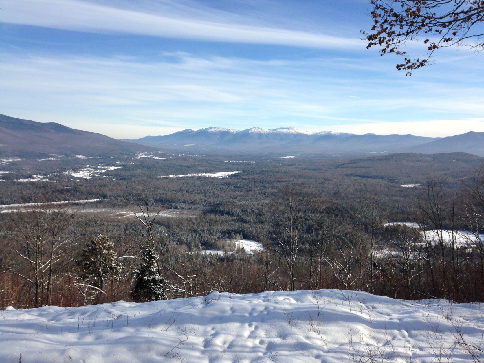 Snow view of white mountain range