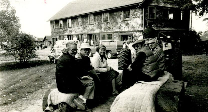 Forest Society members enjoy a tractor-drawn wagon ride at our 1978 Annual Meeting at The Rocks.