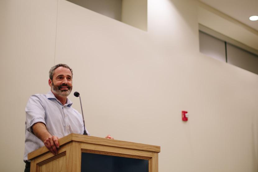 Andrew Bowman, President of the Land Trust Alliance, speaks at the Forest Society's 117th Annual Meeting at SNHU in Manchester and Hooksett, NH