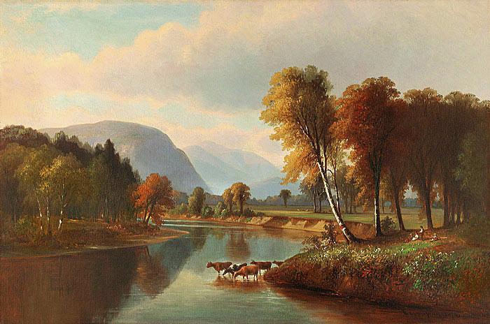 A painting of the Saco River in North Conway featured in Mansfield's book.