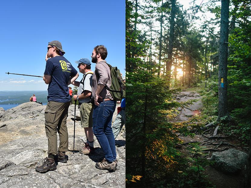 Forest Society and partner staff assess summit and trail conditions at Mount Major Reservation