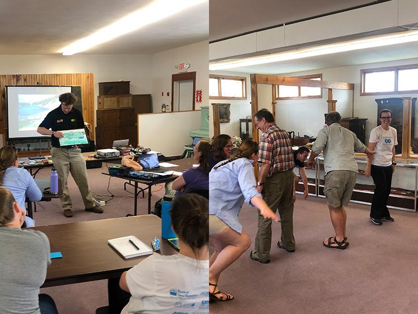 Staff and volunteers attend workshops on how to communicate Leave No Trace principles to the public