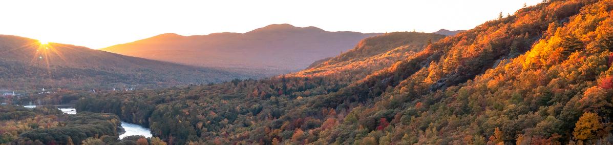 A bird's-eye view of the Mahoosuc Highlands in Shelburne in autumn. (Photo: Ryan Smith)