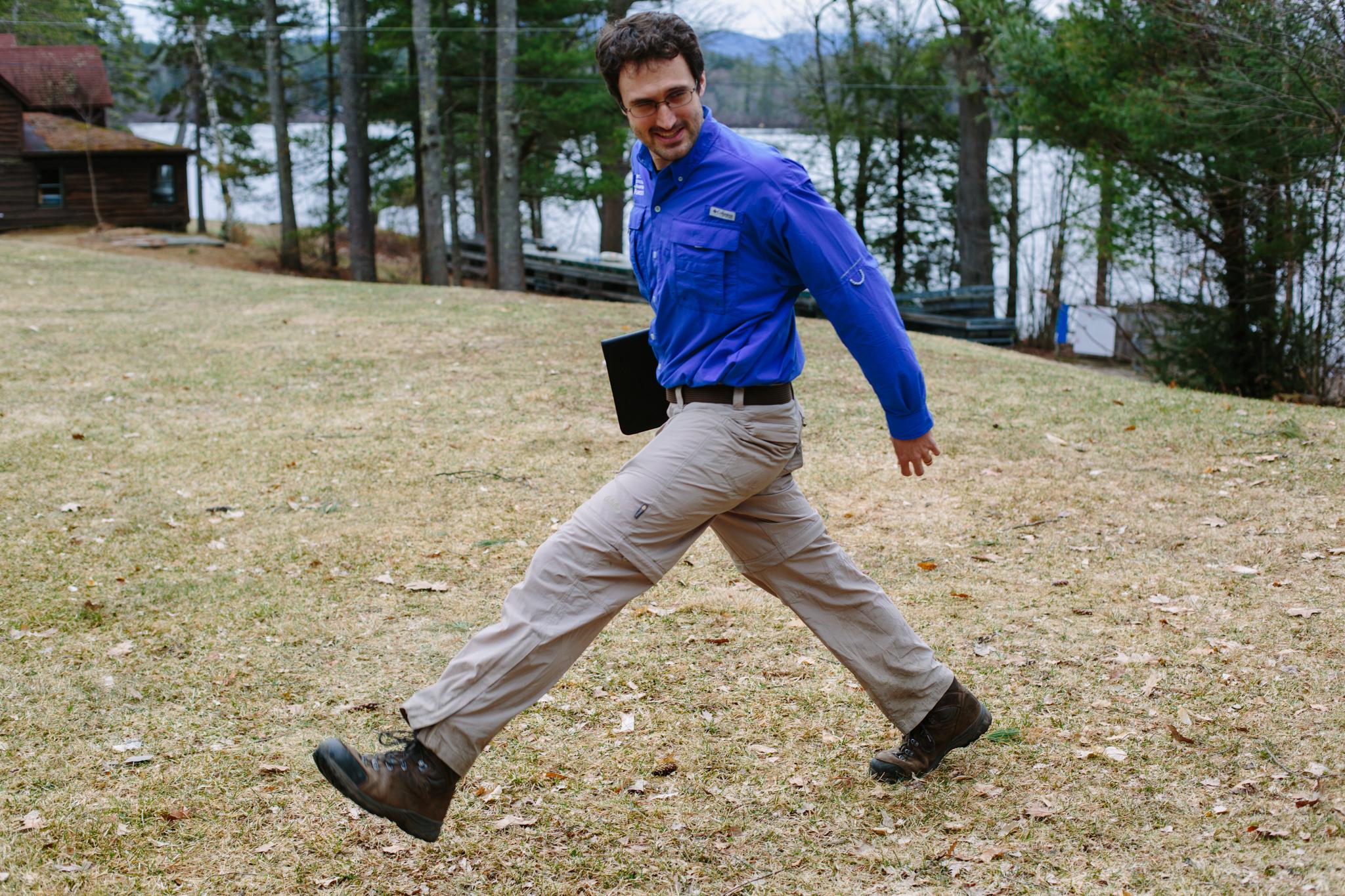 Field Forester Gabe Roxby bringing fun to the map & compass lesson