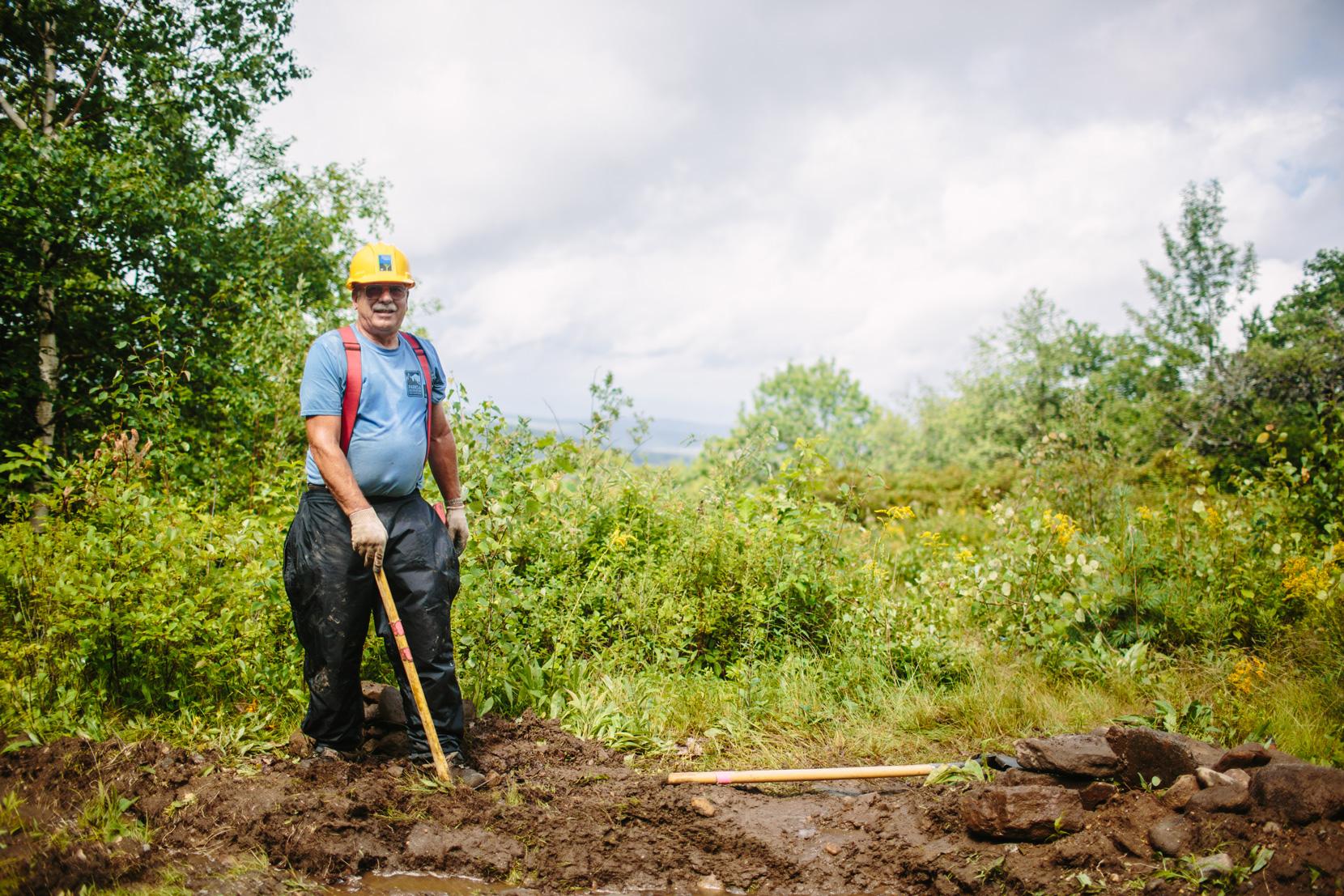 Volunteer Bob Humphrey is also a member of the Cardigan Highlanders Volunteer Trail Crew