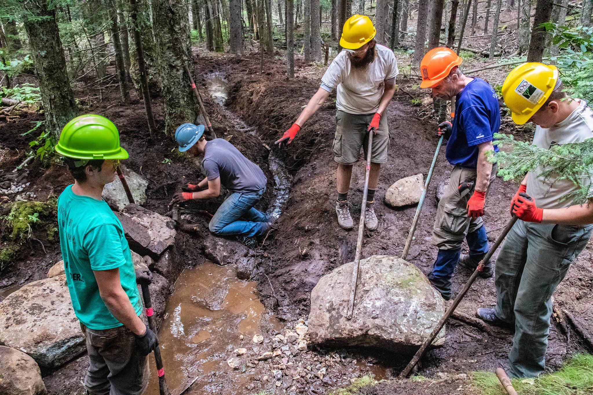 Members of a trail crew pose during Monadnock Trails Week.