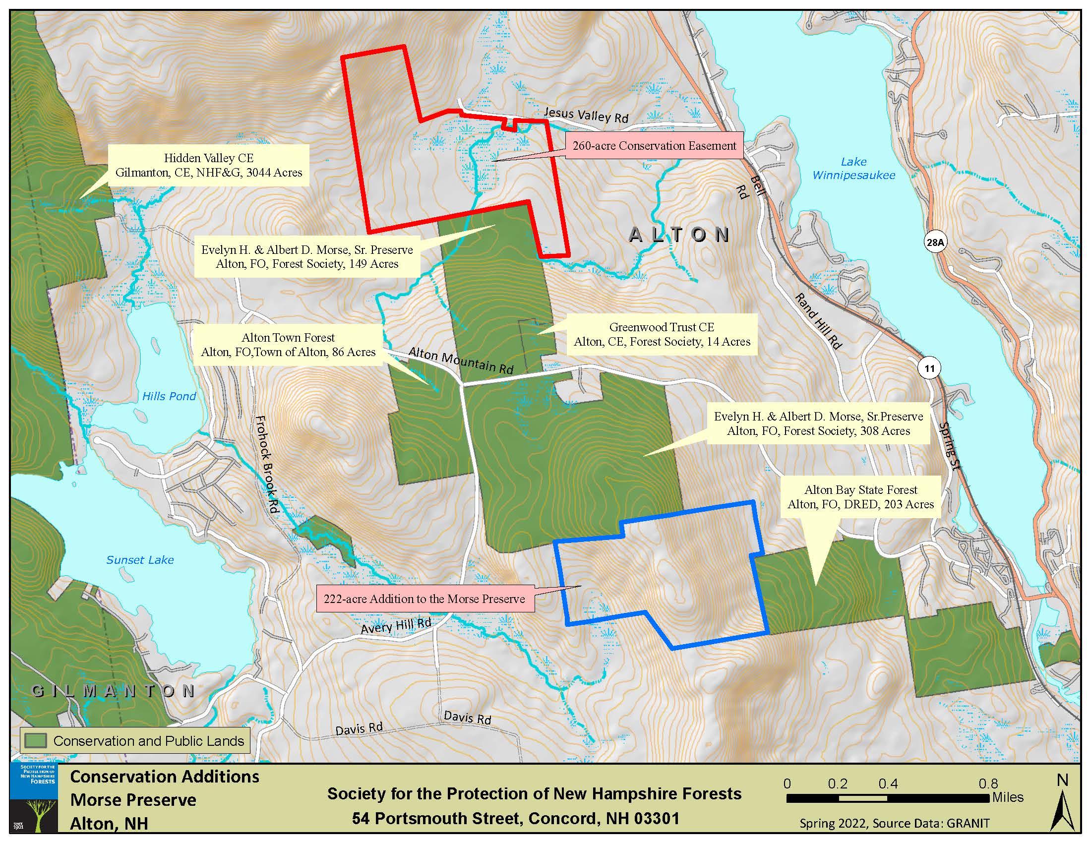 A map of the potential additions to Morse Preserve.