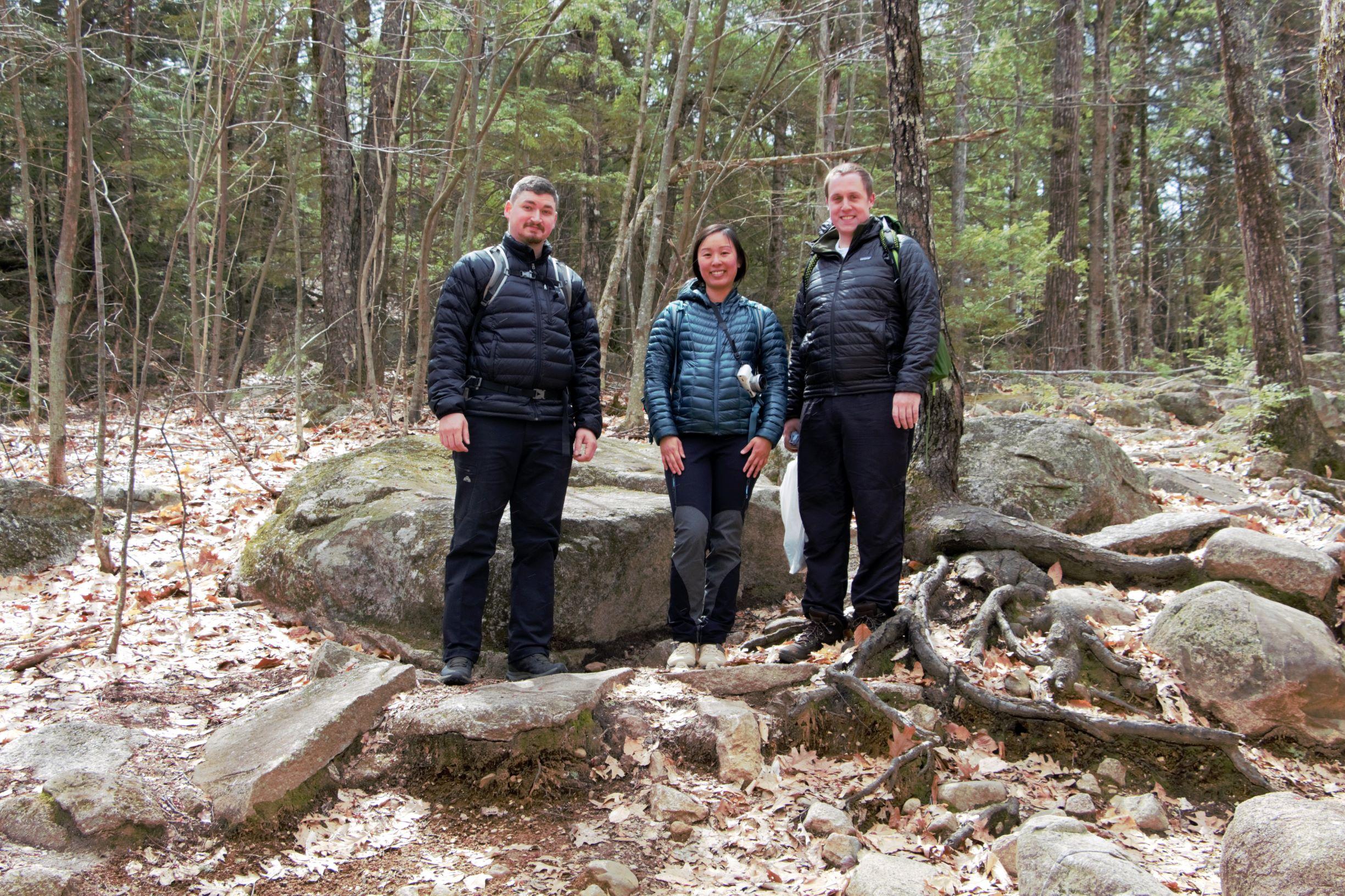 A group of hikers from Nashua and Dunbarton volunteered to pick up trash along the trail.