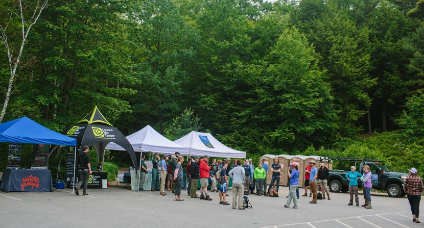 Volunteers and partner organizations at a service day to help the trails on Mount Major during a Leave No Trace Hot Spot Week