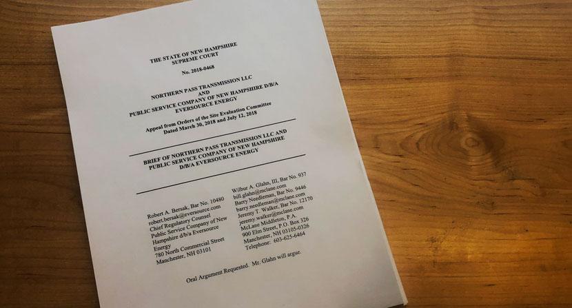 Northern Pass Files Appeal Brief with Supreme Court
