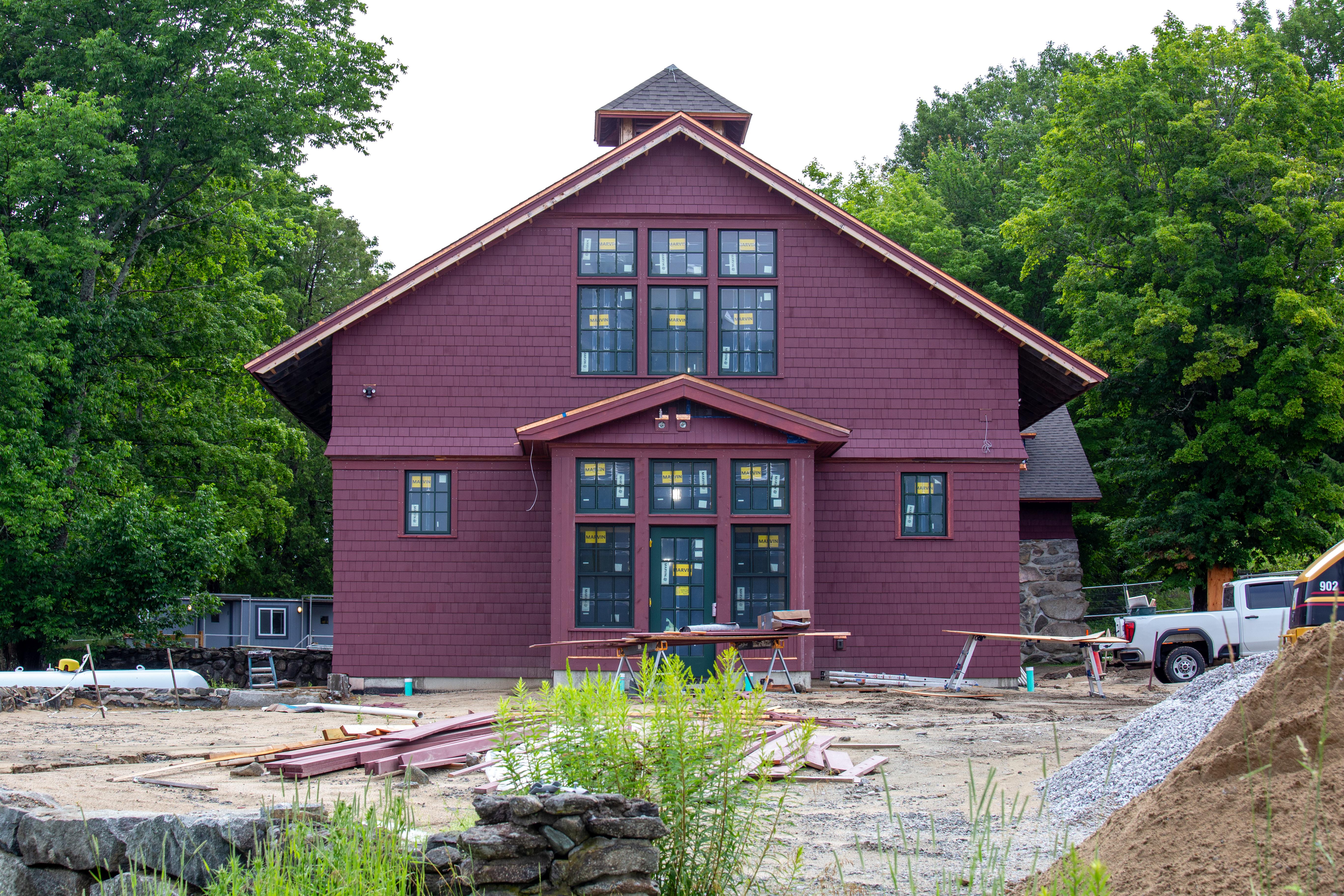 A view toward a cupola that was retained on the Carriage Barn.