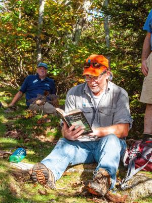 Dave Anderson reads writings of John Hay at the summit of Sunset Hill