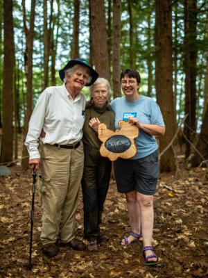 Land Steward Program Coordinator Beth McGuinn, right, enjoyed a sweet reunion with friends Roger and Ann Sweet at the program's recent 25th anniversary celebration. 