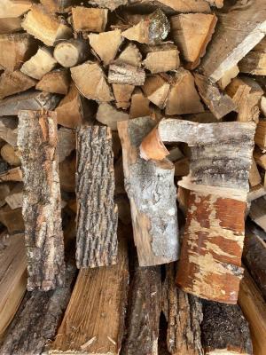 A selection of gourmet firewood in winter woodshed
