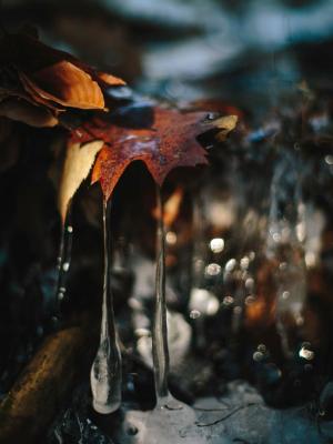 Dripping water formed interesting structures resembling the stalactites and stalagmites found in caves.