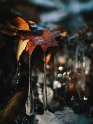 Dripping water formed interesting structures resembling the stalactites and stalagmites found in caves.
