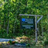 The entrance sign at the Conservation Center.