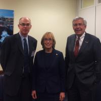 Matt Leahy, US Senator Maggie Hassan, and Jamey French