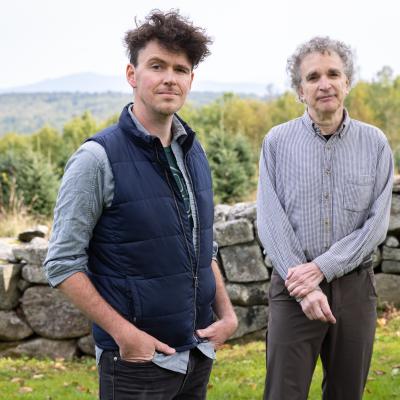 Ben Cosgrove and Howard Mansfield pose before their performance.